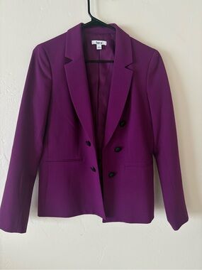 Bar III Purple / Deep Magenta Double-Breasted Women's Blazer Office Workwear S